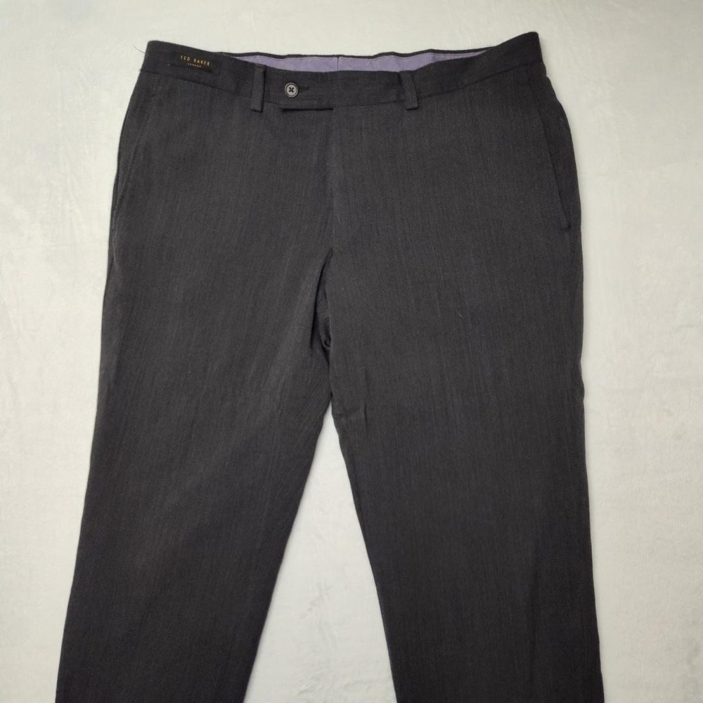 Ted Baker Pants Mens 36x29 Gray Julian Wool Dress Slacks Tailored Office Work - Picture 2 of 14